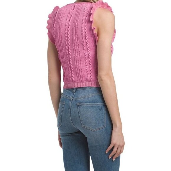 ZARA Sleeveless Ruffle Knit Tank Top Women Size L - Picture 2 of 9